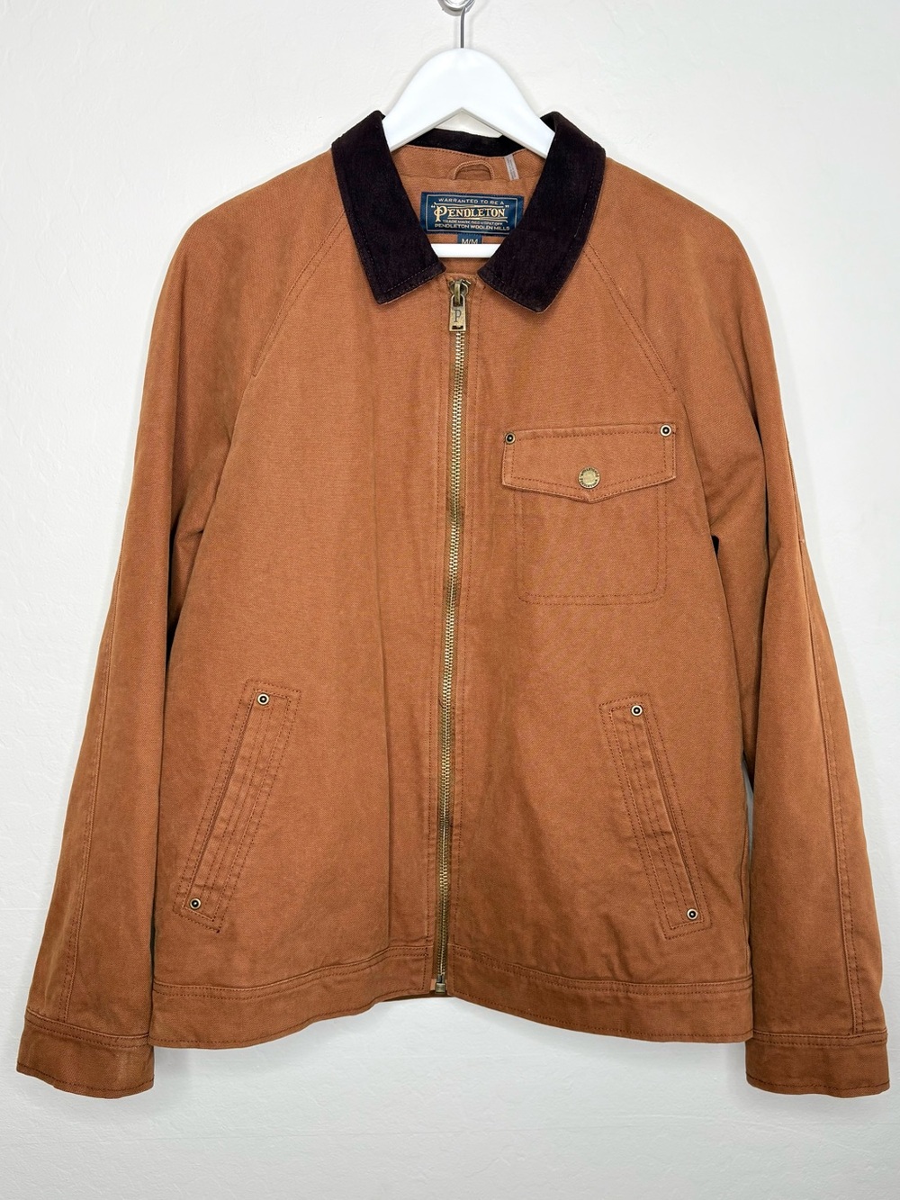 Pendleton Wild Horse Canvas Jacket Medium Brown Workwear Ranch Coat